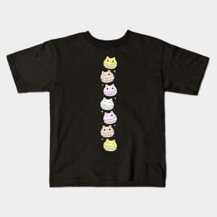 Pangender Pride Flag Month Cute Cat Kawaii Macaron Kids T-Shirt